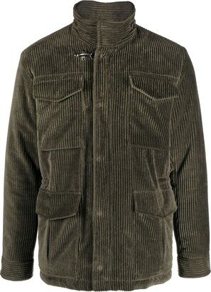 High-Neck Corduroy Bomber Jacket