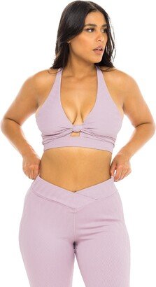 JMP The Label Phase Knotted Active Bra Top - Mesa Mauve