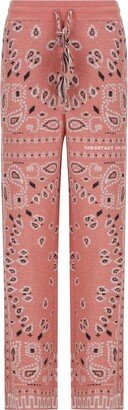 Bandana Jacquard Drawstring Pants-AB