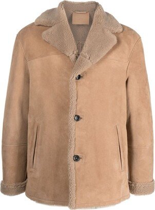 Notched-Collar Shearling Jacket
