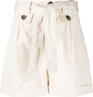 Tied-Waist Cotton Shorts