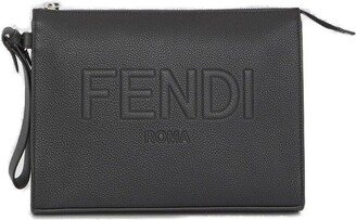 Logo Embossed Zipped Pouch-AA