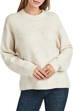 Pearl Embellished Long Sleeve Sweater