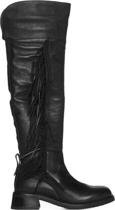 Fringed Knee-Length Boots