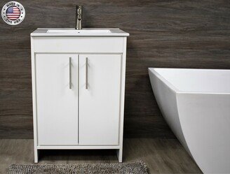 Volpa USA Villa 24-inch White Freestanding Bathroom Vanity Set