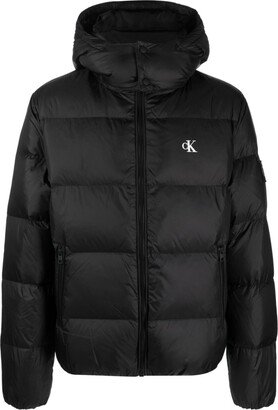 Logo-Print Padded Hooded Jacket-AA