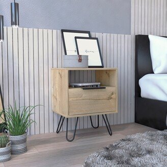 IGEMAN Minimalist Nightstand Fashion Nightstand with One Drawers Four Support Feet, with a Design Sense of the Nightstand for Bedroom