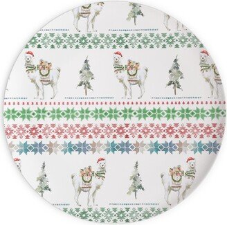 Plates: Christmas Llama Sweater Print - Multi Plates, 10X10, Multicolor