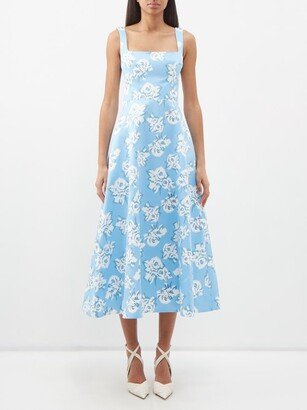 Shilow Floral-print Taffeta-faille Midi Dress