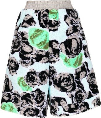 Floral-Print Fleece Shorts