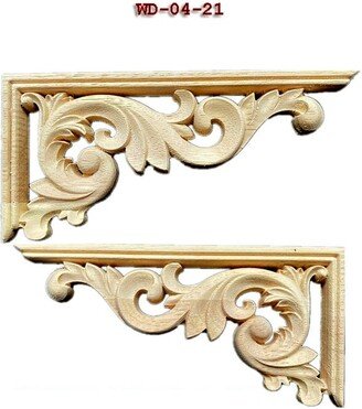 Square Chic Wood Embellishments Ornate Furniture Apliques Onlay Trim Supplies Home Wall European Style Decal-AX