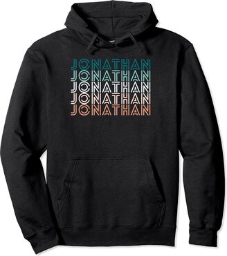Personalized Birthday Gifts for Men Jonathan Name Retro Color Pullover Hoodie