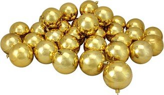 Northlight 32ct Shatterproof Shiny Christmas Ball Tree Ornament Set 3.25 - Gold