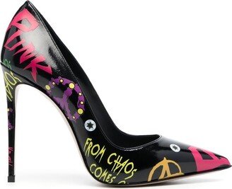 Punk 120mm graffiti-print pumps