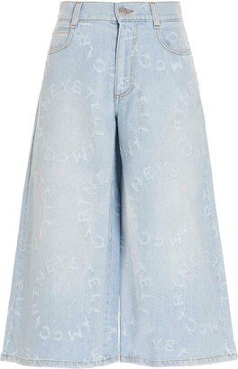 Circle Distressed Cropped Culottes