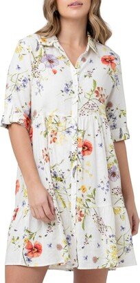 Maternity Bloom Floral Button Through Shirt Dress