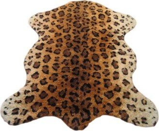 Faux Fur Super Soft Leopard Rug With Non-slip Backing