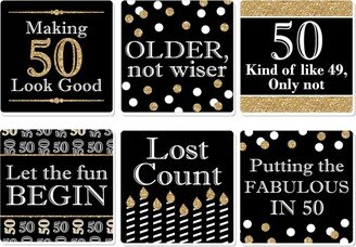 Big Dot Of Happiness Adult 50th Birthday - Funny Party Decorations - Drink Coasters - Set of 6