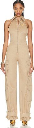 Cargo Jumpsuit in Beige