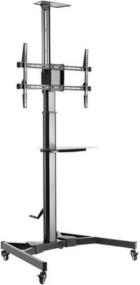 Monoprice Premium Height adjustable TV Display Cart for 37 to 70 Displays max 110 lbs with Portrait-to-Landscape Rotation, Hand Crank Height