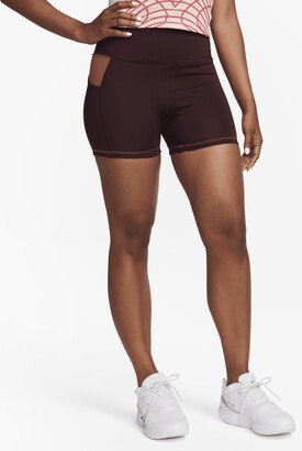 Women's Dri-FIT SE High-Waisted 4 Shorts with Pockets in Red