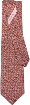 Gancini-print silk tie-AE