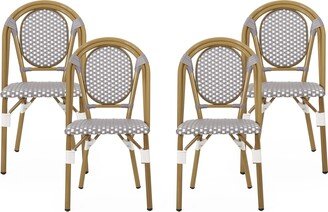 Remi Faux Bamboo/ Faux Rattan Outdoor French Bistro Chairs