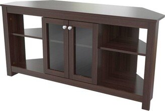 Corner TV Stand for TVs up to 60 with Glass Doors