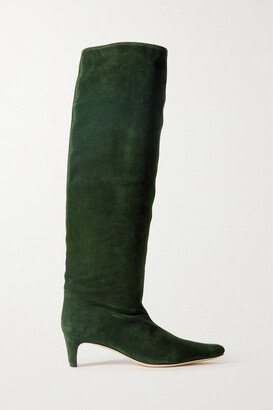 Wally Suede Knee Boots - Green