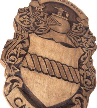 Pearson Personalized Family Crest, Hand Carved, Coat Of Arms, Custom, Shield, Wooden Emblem, Wedding Wood Art, Heraldic, Woodcraft