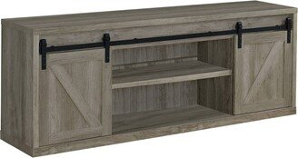 Brockton Barn Door TV Stand for TVs up to 80 Gray Driftwood