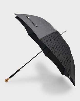 Embellished Golden Skull Long Umbrella