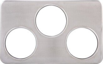 Adaptor Plate with Three 6.38 Insert Holes for Steam Tables, Stainless Steel