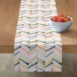 Table Runners: Chevron - Blush And Navy Table Runner, 72X16, Multicolor