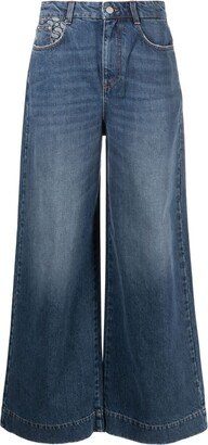 Logo-Print Wide-Leg Jeans-AE