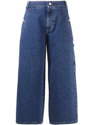 Wide-Leg Cropped Jeans-AE