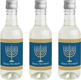 Big Dot Of Happiness Happy Hanukkah - Mini Wine Bottle Label Stickers Chanukah Party Favor Gift 16 Ct