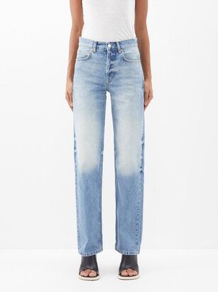 Open Unisex Faded Wide-leg Jeans