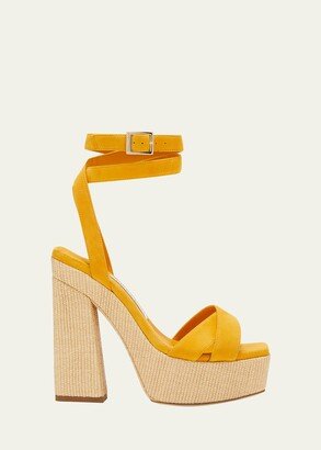 Gaia Crisscross Ankle-Strap Platform Sandals-AA