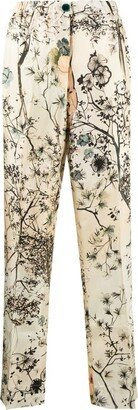 F.R.S. - FOR RESTLESS SLEEPERS Printed silk trousers-AB