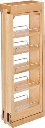 432-WF33-6C 6 Inch Wood Wall Filler Pull Out Storage Organizer with Adjustable Wood Shelves and Full Extension Chrome Rails, Maple