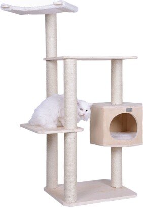 54 Real Wood Premium Scots Pine, 3-Level Cat Tree With Perch & Condo