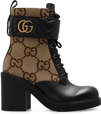GG Monogrammed Heeled Ankle Boots