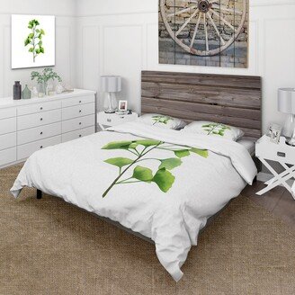 Designart 'Green Field Plant Foliage' Farmhouse Duvet Cover Set