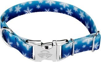 Country Brook Petz Premium Winter Wonderland Dog Collar (1 Inch, Medium)