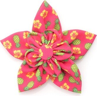 The Worthy Dog Pineapples Flower Accessory - Pink - L