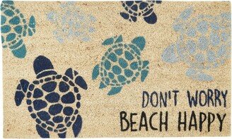 Don't Worry Beach Happy Sea Turtle Doormat