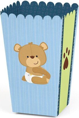 Big Dot Of Happiness Baby Boy Teddy Bear - Baby Shower Favor Popcorn Treat Boxes - Set of 12