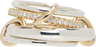 Silver & Gold Aries SG Pavé Ring