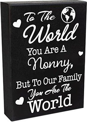 Nonny Gifts, To The World You Are A Wooden Sign, Gift For Nonny, Mother's Day Birthday